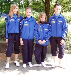 WK-3 der 1993 bis 1995 geborenen v. l. Witta Blum, Alina Heupel, Alexandra Schmol und Carina Hagedorn.
